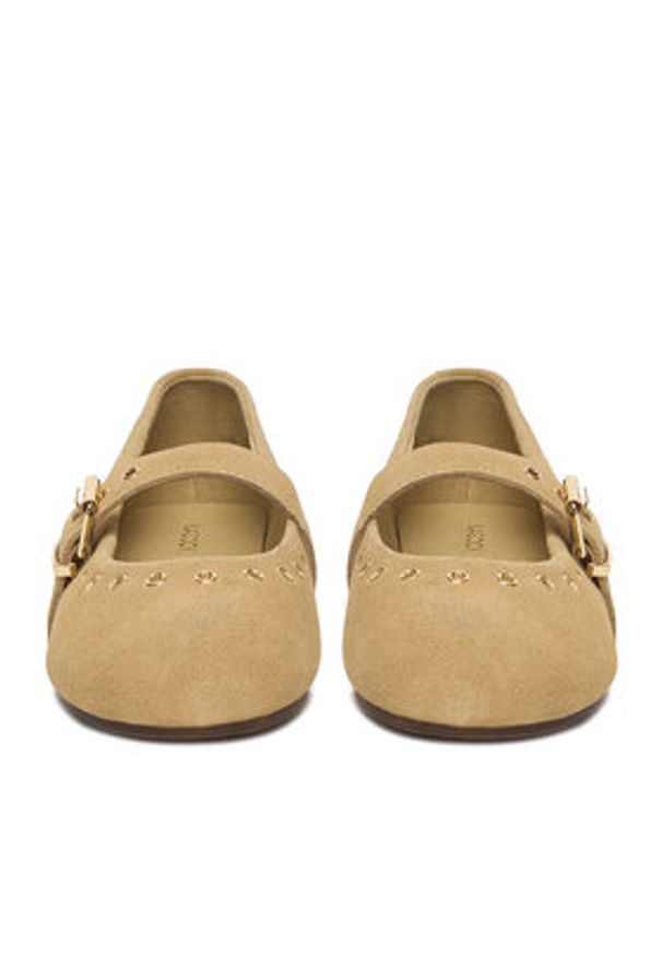 Lasocki Baleriny CEO-HY62517-2 Beżowy. Kolor: beżowy. Materiał: skóra, zamsz