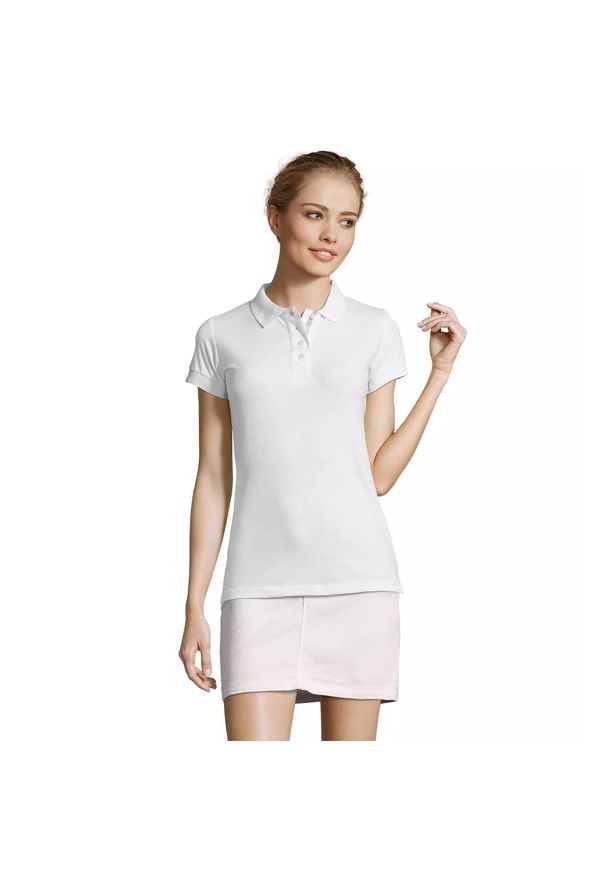 SOL'S - Damska koszulka polo Sol's Portland. Typ kołnierza: polo. Kolor: biały