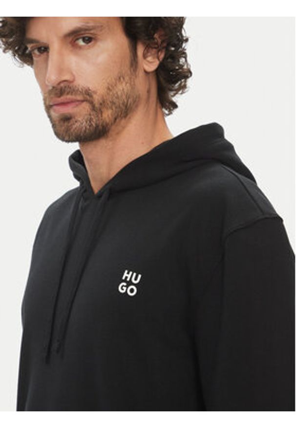 Hugo - HUGO Bluza Devon 50540164 Czarny Regular Fit. Kolor: czarny. Materiał: bawełna