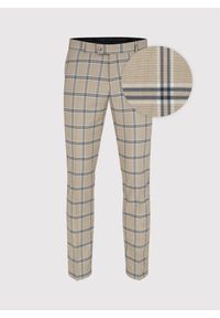 Pako Lorente - PAKO LORENTE – Spodnie garniturowe w kolorze beżowym w kratę. Kolor: beżowy. Styl: elegancki #4