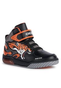 Geox Sneakersy J Inek Boy J369CC 0BUCE C0038 D Czarny. Kolor: czarny. Materiał: skóra
