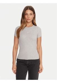 Guess Jeans T-Shirt W5BP45 KA0H1 Szary Slim Fit. Kolor: szary. Materiał: bawełna