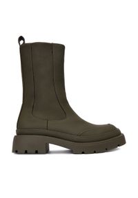 DeeZee Botki 13096-10 Khaki. Kolor: brązowy. Materiał: syntetyk, materiał