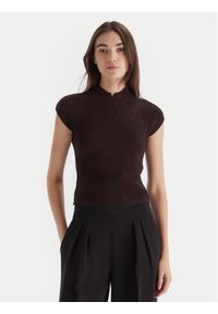 TwinSet - TWINSET Bluzka 252TT3550 Brązowy Regular Fit. Kolor: brązowy. Materiał: wiskoza