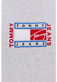 Tommy Jeans - Bluza bawełniana. Okazja: na co dzień. Typ kołnierza: kaptur. Kolor: szary. Materiał: bawełna. Wzór: aplikacja. Styl: casual #5