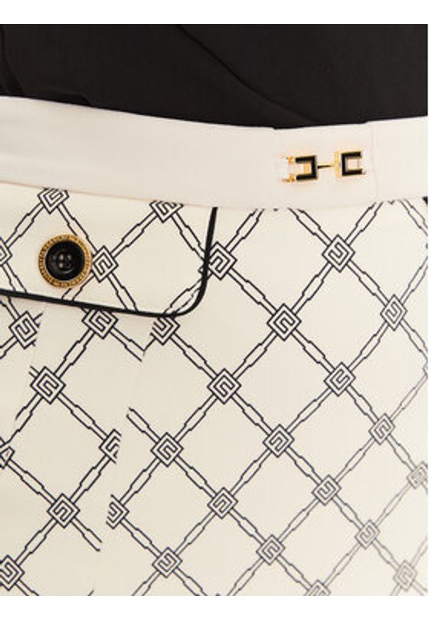 Elisabetta Franchi Spódnica mini GO-S03-51E2-V320 Écru Regular Fit. Materiał: syntetyk