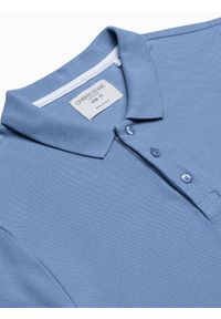 Ombre Clothing - Koszulka męska polo bawełniana S1382 - niebieska - XXL. Typ kołnierza: polo. Kolor: niebieski. Materiał: bawełna. Wzór: nadruk. Styl: klasyczny #5