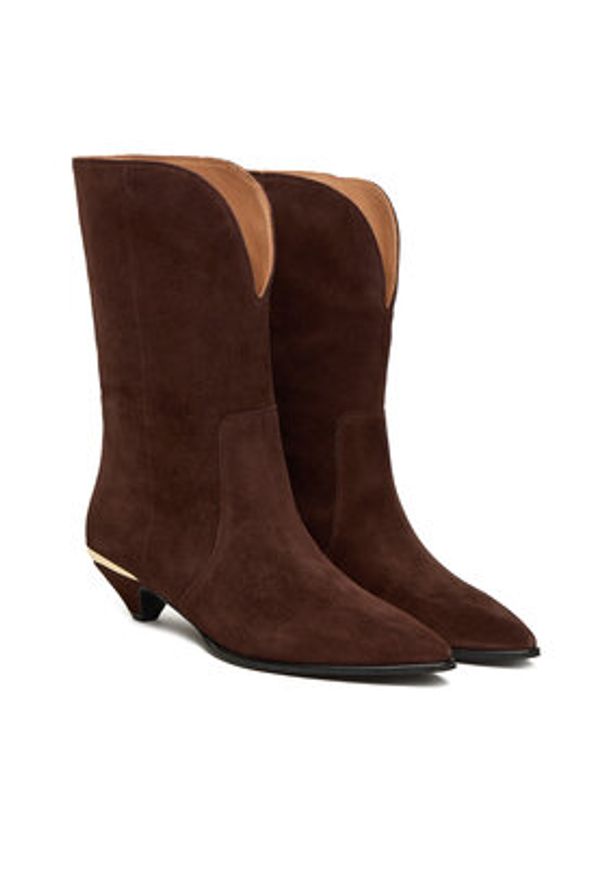 Love Moschino - LOVE MOSCHINO Botki JA24363G0NJA0313 Brązowy. Kolor: brązowy. Materiał: skóra