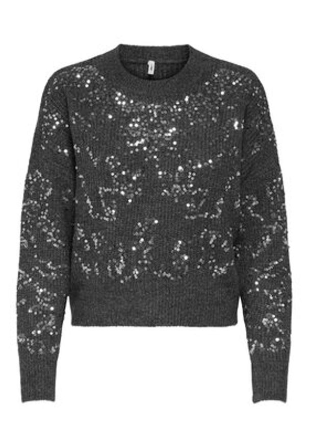 only - ONLY Sweter Alta 15353230 Szary Regular Fit. Kolor: szary. Materiał: syntetyk
