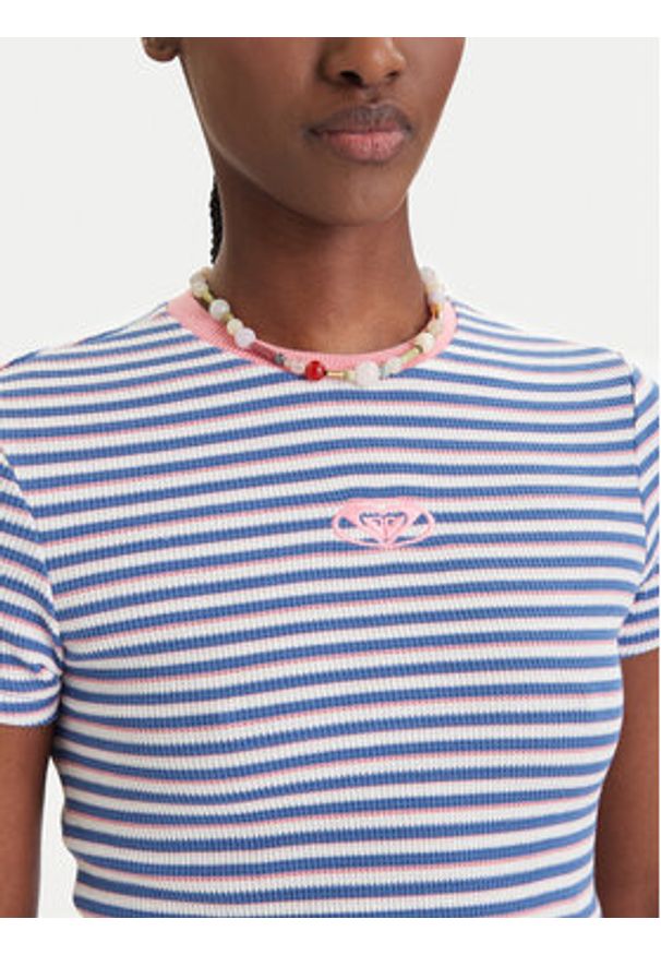 Roxy T-Shirt Bright Lights ERJKT04395 Niebieski Slim Fit. Kolor: niebieski. Materiał: syntetyk