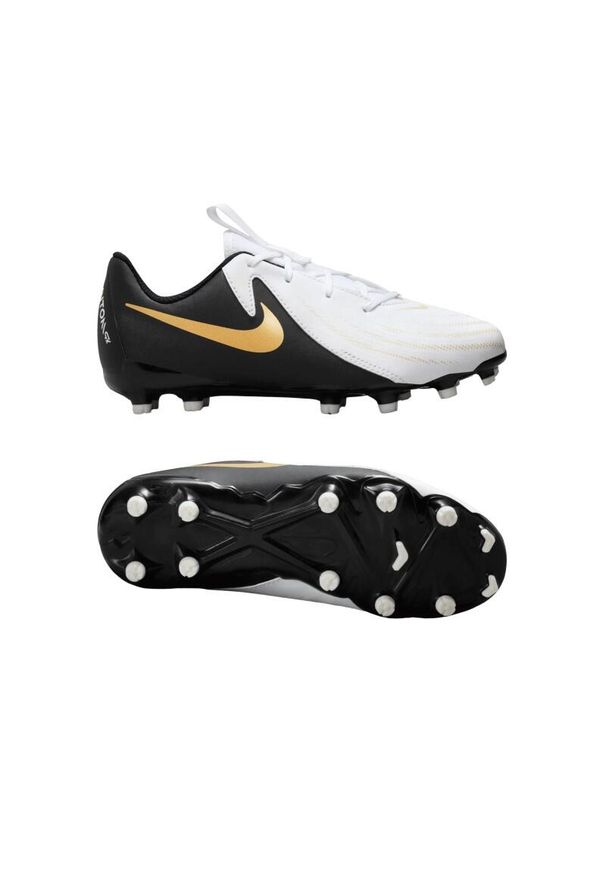 Buty na korki Nike Jr. Phantom GX 2 Academy Białe. Kolor: biały. Materiał: syntetyk. Sport: piłka nożna