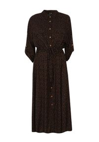 TOP SECRET - Sukienka z rękawem kimono. Kolor: czarny. Materiał: dzianina. Wzór: nadruk. Sezon: jesień. Długość: midi #5