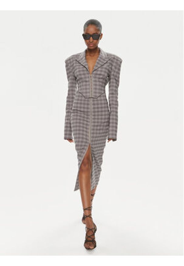 ROTATE Spódnica ołówkowa 1122772947 Szary Slim Fit. Kolor: szary. Materiał: wiskoza