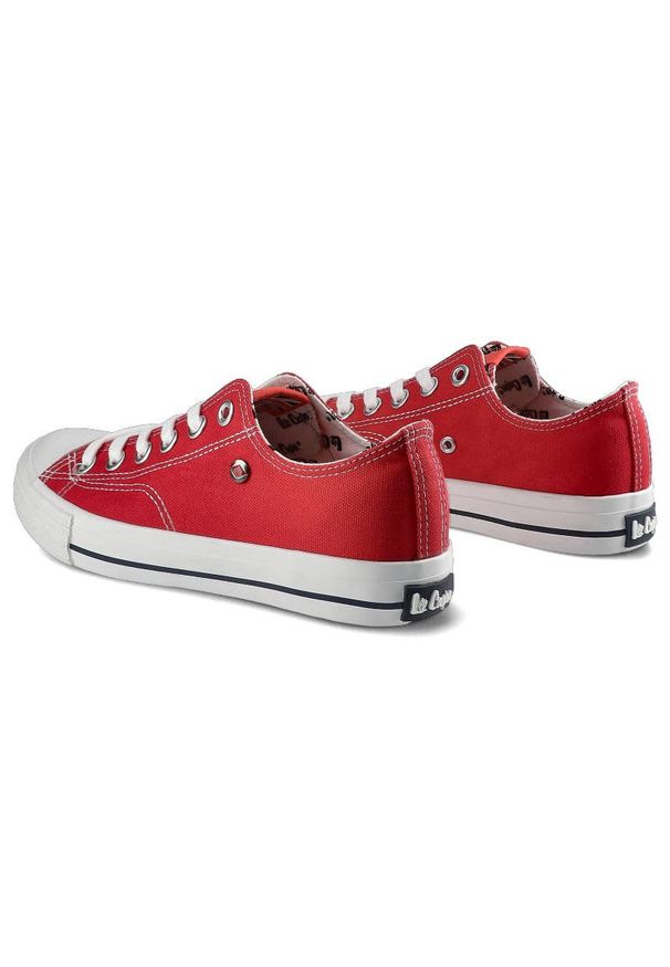 Czerwone Trampki Lee Cooper Damskie Stylowe Buty. Okazja: na co dzień. Zapięcie: sznurówki. Kolor: czerwony. Materiał: guma, materiał. Styl: elegancki