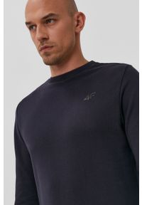 4f - 4F - Bluza bawełniana. Okazja: na co dzień. Kolor: niebieski. Materiał: bawełna. Wzór: gładki. Styl: casual #4