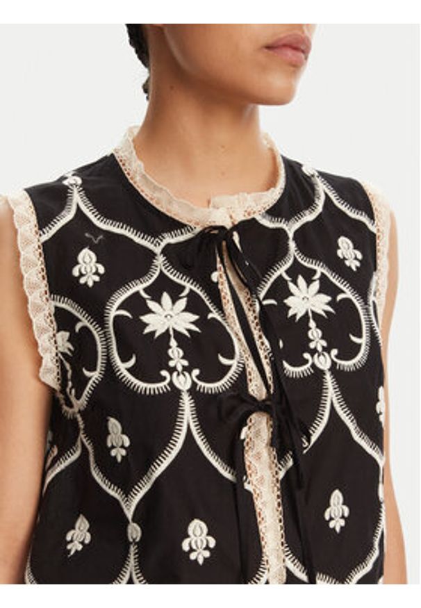 Devotion Twins - Devotion TWINS Bluzka Canny 025.040G Czarny Regular Fit. Kolor: czarny. Materiał: bawełna