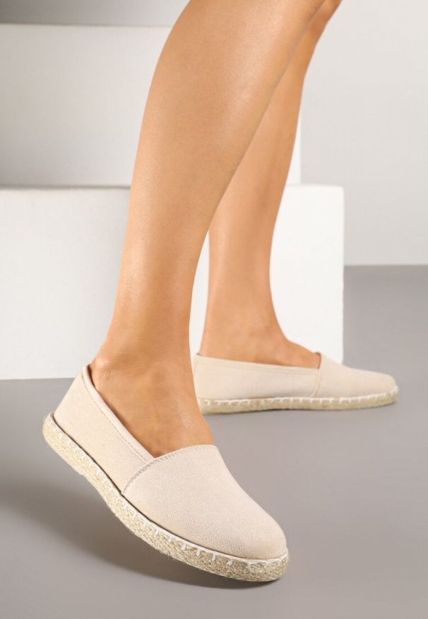 Born2be - Beżowe Espadryle Vices na Podeszwie z Plecionki Sesaniela. Okazja: na randkę, na co dzień. Kolor: beżowy. Materiał: jeans. Obcas: na płaskiej podeszwie. Styl: casual, klasyczny, boho