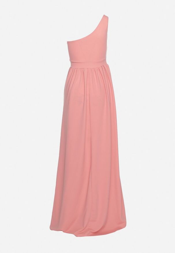 Born2be - Różowa Elegancka Rozkloszowana Sukienka na Jedno Ramię Wistlia. Okazja: na imprezę. Kolor: różowy. Typ sukienki: rozkloszowane, asymetryczne. Styl: elegancki