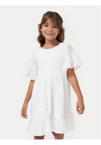 Mayoral Sukienka letnia 6950 Biały Relaxed Fit. Kolor: biały. Materiał: bawełna. Sezon: lato #1