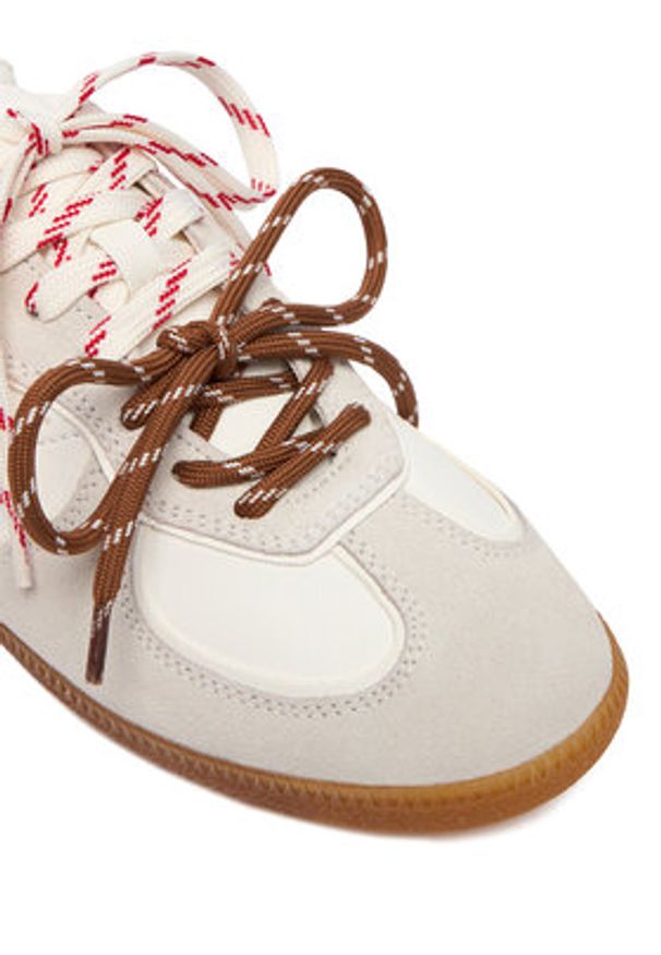 Nokwol Sneakersy August Biały. Kolor: biały. Materiał: skóra, zamsz