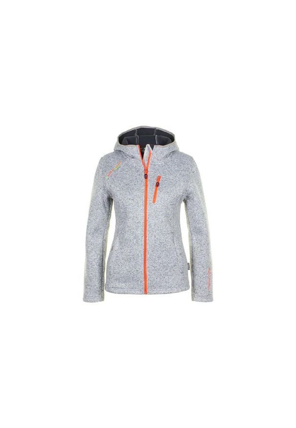 PEAK MOUNTAIN - Kurtka polarowa damska Peak Mountain Alaine. Kolor: szary. Materiał: polar. Sezon: zima. Sport: narciarstwo