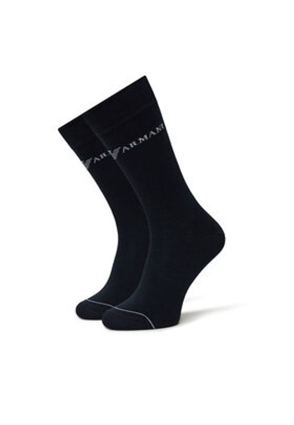 Emporio Armani Skarpety długie EM000554 AF12276 MB154 Granatowy. Kolor: niebieski. Materiał: bawełna