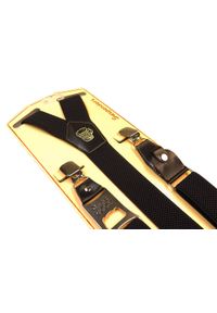 Modini - Czarne piwne szelki męskie z otwieraczem T14. Kolor: czarny, wielokolorowy, żółty. Materiał: skóra, guma #1