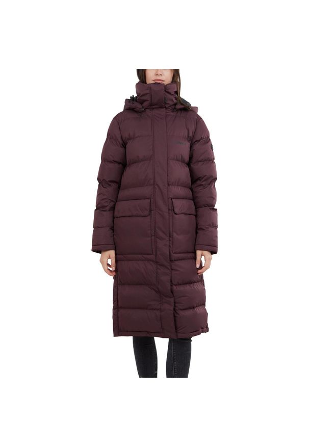 FUNDANGO - Płaszcz Zimowy Damski Fundango Sabina. Kolor: fioletowy. Materiał: puch. Sezon: zima. Sport: turystyka piesza