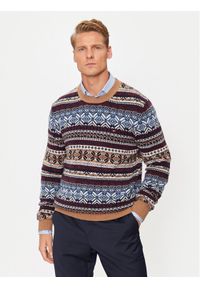 TOMMY HILFIGER - Tommy Hilfiger Sweter MW0MW37026 Brązowy Regular Fit. Kolor: brązowy. Materiał: wełna #1