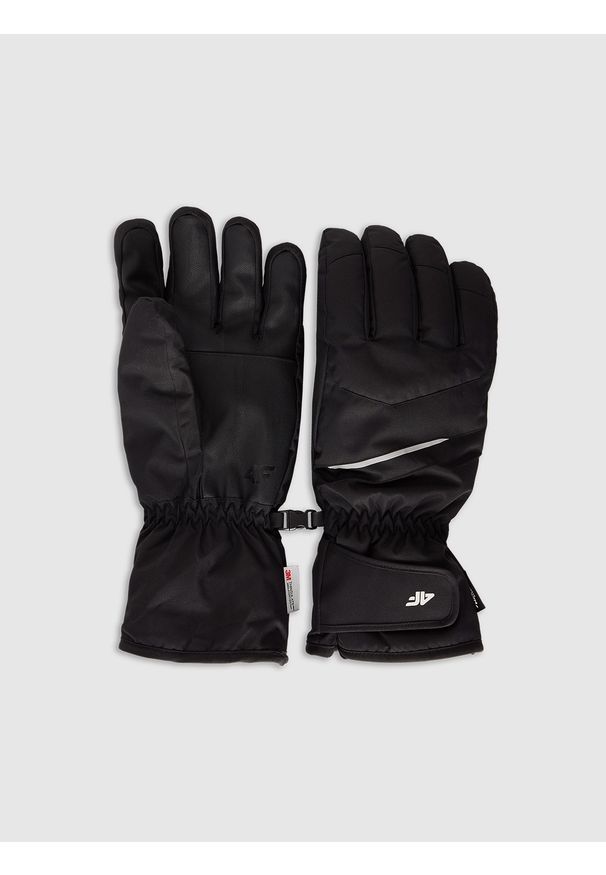 4f - 4F Rękawiczki narciarskie Thinsulate męskie - czarne L. Kolor: czarny. Materiał: materiał. Technologia: Thinsulate. Wzór: paski. Sezon: zima. Sport: narciarstwo