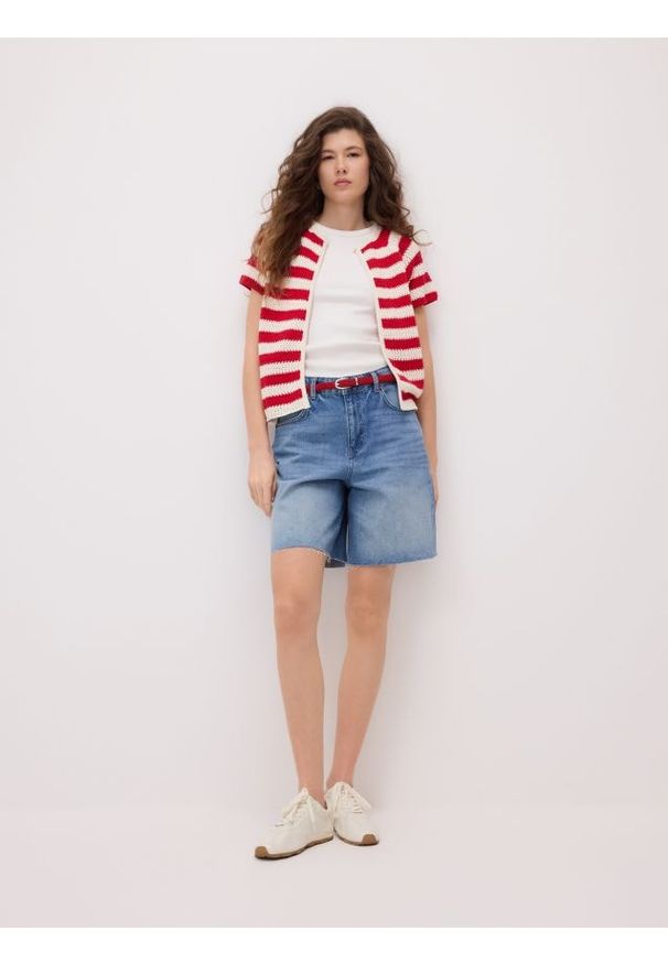 Reserved - Jeansowe bermudy - niebieski. Kolor: niebieski. Materiał: jeans