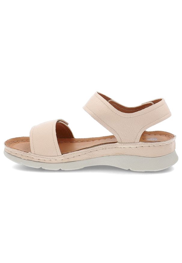 Różowe Sandały Armodo Wygodne Skórzane Obuwie Damskie. Okazja: na spacer, na co dzień. Zapięcie: rzepy. Kolor: różowy. Materiał: skóra. Wzór: paski. Sezon: lato. Styl: casual, wakacyjny, elegancki