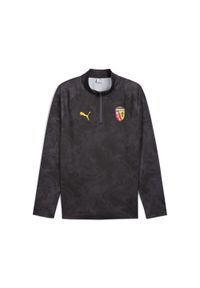 Puma - Męska bluza przedmeczowa z zamkiem 1/4 RC Lens PUMA Galactic Gray Pelé Yellow. Kolor: szary, wielokolorowy, żółty. Sport: piłka nożna