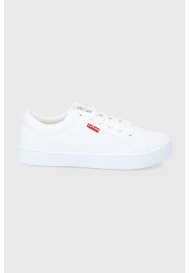 Levi's® - Levi's tenisówki Malibu 2.0 damskie kolor biały. Okazja: na spotkanie biznesowe. Nosek buta: okrągły. Zapięcie: sznurówki. Kolor: biały. Materiał: guma. Styl: biznesowy