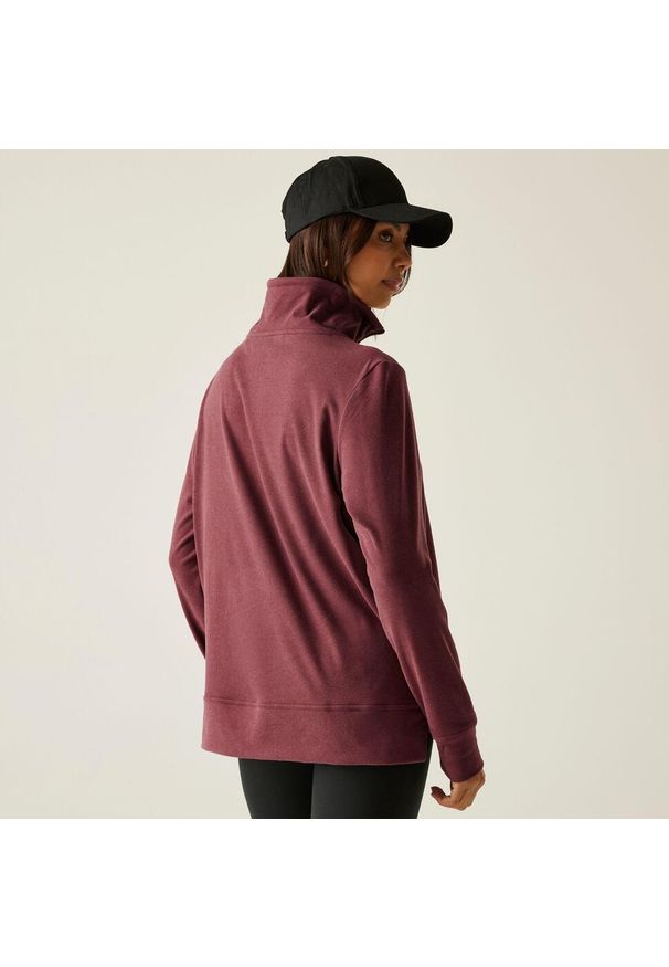 Regatta - Polar damski z suwakiem 1/2 Demmi. Kolor: fioletowy. Materiał: polar. Wzór: paski. Sport: turystyka piesza