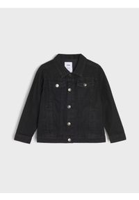 Sinsay - Jeansowa kurtka katana z efektem sprania - czarny. Kolor: czarny. Materiał: jeans #1