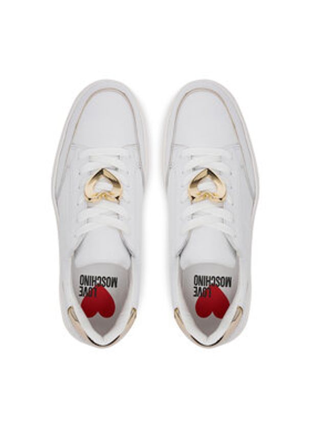 Love Moschino - LOVE MOSCHINO Sneakersy JA15214G1MIA610A Biały. Kolor: biały. Materiał: skóra