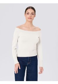 Sinsay - Sweter off shoulder - kremowy. Kolor: kremowy
