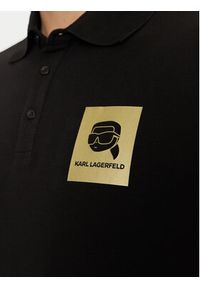 Karl Lagerfeld - KARL LAGERFELD Polo 745460 551235 Czarny Regular Fit. Typ kołnierza: polo. Kolor: czarny. Materiał: bawełna