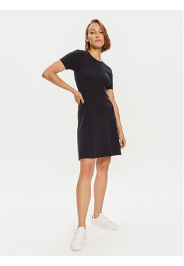 TOMMY HILFIGER - Tommy Hilfiger Sukienka codzienna WW0WW42461 Granatowy Slim Fit. Okazja: na co dzień. Kolor: niebieski. Materiał: syntetyk. Typ sukienki: proste. Styl: casual