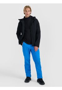 4f - 4F Kurtka softshell wiatroodporna membrana 10000 męska - czarna XXL. Kolor: czarny. Materiał: softshell. Technologia: Primaloft. Sport: turystyka piesza, wspinaczka
