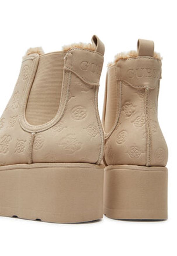 Guess Botki Jilaine FLFJIL FAL10 Beżowy. Kolor: beżowy. Materiał: skóra