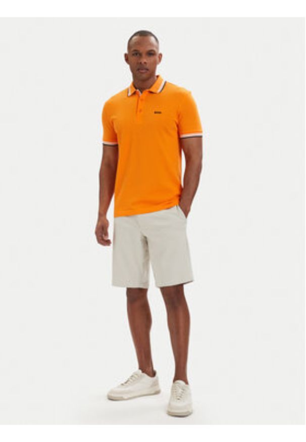 BOSS Polo Paddy 50469055 Pomarańczowy ciemny Regular Fit. Typ kołnierza: polo. Kolor: pomarańczowy. Materiał: bawełna