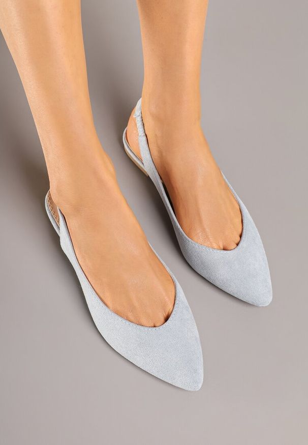 Born2be - Niebieskie Pudrowe Sandały Slingback z Noskiem w Szpic Arrilla. Okazja: na co dzień, na spotkanie biznesowe, na spacer. Kolor: niebieski. Sezon: lato. Styl: casual, elegancki, biznesowy