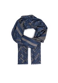 TOMMY HILFIGER - Tommy Hilfiger Szal Distinct Jacquard Scarf AW0AW16372 Niebieski. Kolor: niebieski. Materiał: wiskoza