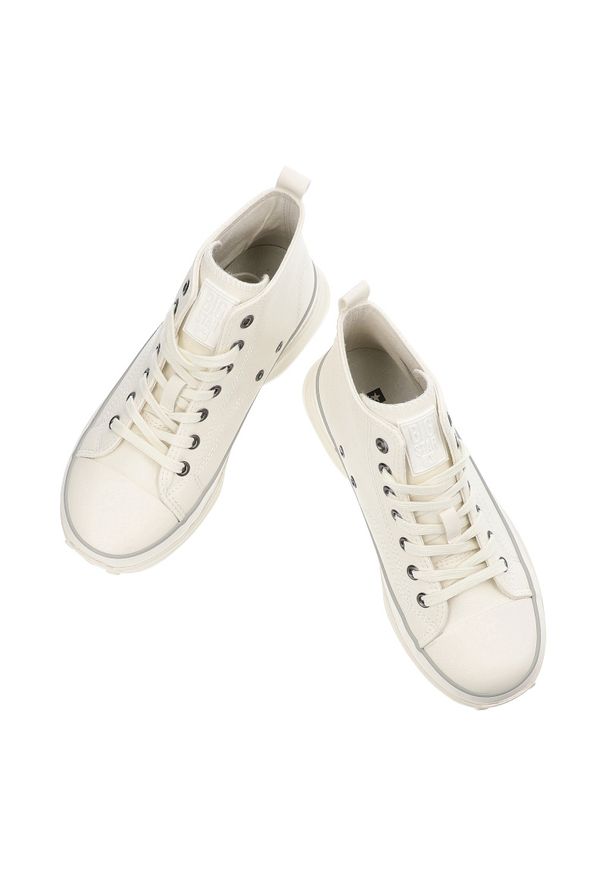 Big-Star - Białe Sneakersy Big Star Obuwie Na Platformie. Okazja: na spacer, na co dzień. Kolor: biały. Materiał: skóra ekologiczna, guma. Obcas: na platformie. Sport: turystyka piesza