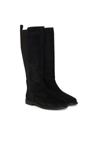 TOMMY HILFIGER - Tommy Hilfiger Kozaki Flag FW0FW08779 Czarny. Kolor: czarny. Materiał: zamsz, skóra #6