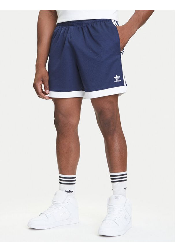 Adidas - adidas Szorty sportowe Mock Eyelet JY1310 Granatowy Regular Fit. Kolor: niebieski. Materiał: syntetyk. Styl: sportowy