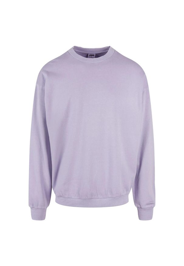 Urban Classics - Męski Sweter Z Dekoltem Barwionym Pigmentem. Kolor: fioletowy
