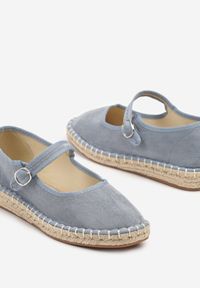 Born2be - Niebieskie Espadryle z Imitacji Zamszu z Zapięciem na Sprzączkę Zeonia. Okazja: na co dzień. Zapięcie: sprzączka. Kolor: niebieski. Materiał: zamsz. Obcas: na płaskiej podeszwie. Styl: casual, elegancki #3